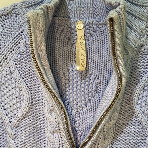EUC pretty blue Leo & Nicole chunky knit 100% cotton zip up sweater. - Picture 3 of 8